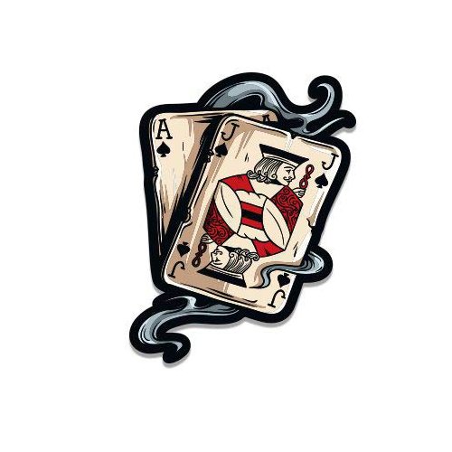 Blackjack Cards Casino - 12" Vinyl Sticker Waterproof Decal
