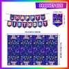 LXlucktim Video Game Party Supplies - 163Pcs Gamer Gaming Game On Party Tableware Set Decoration For Boys Birthday Party - Table Cover, Plates, Cups, Napkins, Utensils, Serves 20 Guests