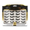 Laflare Silk Lashes 3D Faux Mink Eyelashes Multipack, Light, Natural Looking, Professional Easy to Apply Eyelashes in a Knitted Style 10 Pairs Jumbo Pack (A46X10P)