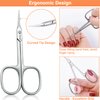 THRAU Cuticle Scissors Extra Fine for Manicure and Pedicure, Curved Blade Nail Scissors, Precise Pointed Tip Grooming Kit for Eyebrow, Eyelash, Trim Nail and Dry Skin, Small Scissors