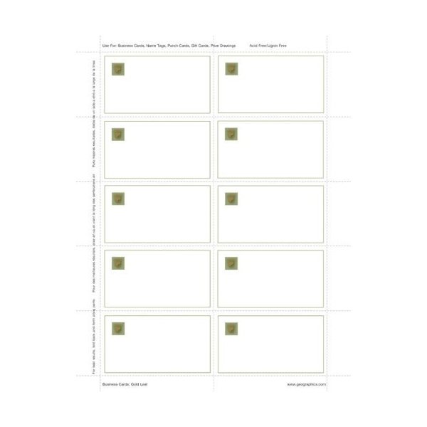 Geographics Gold Leaf Business Cards, 2 x 3.5 Inches, Design, 250-Sheet Pack (47380S)