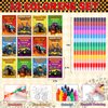 Miucat 12Pcs Monster Truck Party Favors Coloring Books with 12Pcs Stacking Crayons, Machines Jam Birthday Favors Books for Kids Boys Gifts Classroom Supplies