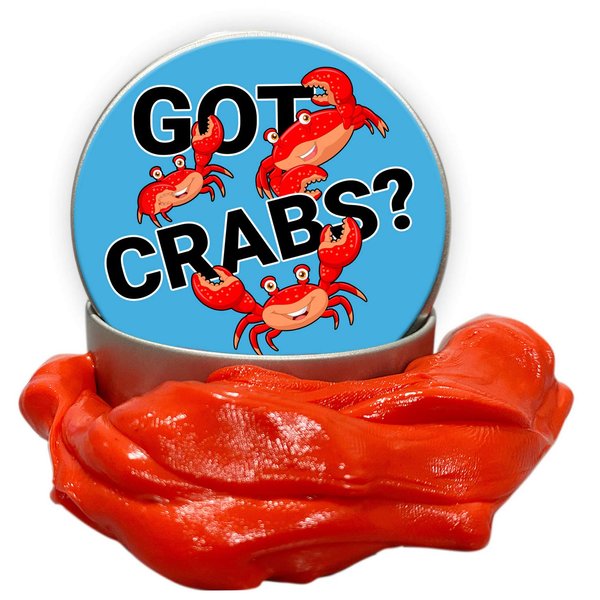 Got Crabs Soothing Stress Putty - Funny Therapy Putty Ocean Humor, Fidget Toy, Red, Metal Tin