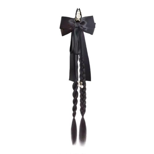 zaoalife Braid Ponytail Hair Extension,Claw Clip Braided Ponytail Extension with Pearl Bows, Clip...
