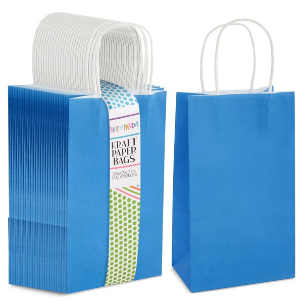 BLUE PANDA Paper Party Gift Bags with Handles (9 x 5.3 in, Purple, 25-Pack)