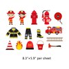 120PCS Fire Truck Stickers For Boys And Girls, Fire Engine Rescue Themed Stickers For Firetruck Birthday Party Supplies, Waterproof Firemen Sticker Packs For Notebook, Water Bottle, Teaching Board