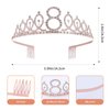 8th Birthday Sash and Tiara Set Rose Gold Birthday Sash Crown Birthday Party Favors Supplies for Birthday Party