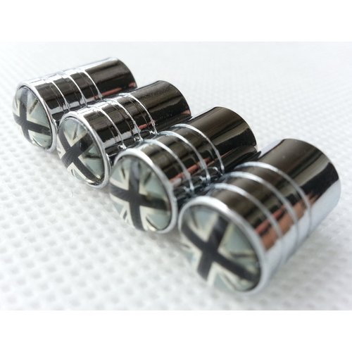 Zorratin Chrome Rim Wheel Valve Stem Cap Cover Screw with Black Jack Button for Mini Cooper r50 r53 r56 r56n f55 f56 r55 r52 r57 r58 r59 r60 r61 jcw