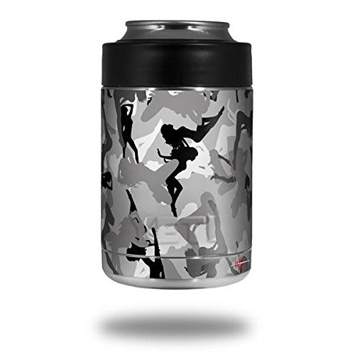 Sexy Girl Silhouette Camo Gray - Decal Style Skin Wrap fits Yeti Rambler Colster and RTIC Can (Cooler NOT Included)
