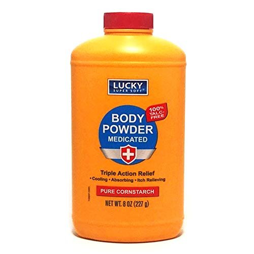Body Powder Medicated 8 oz Cooling Itch Triple Action Relief 100% Talc-Free
