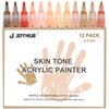 YOOHO Skin Tone Acrylic Paint Pens, Paint Markers for Wood,Glass,Fabric,Rocks Painting Paint Pens (2mm skin tone)