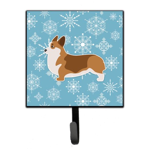 Carolines Treasures Winter Snowflake Corgi Leash or Key Holder 7Hx4.25W multicolor
