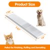 Pettom Pet Steel Grooming Tool Poodle Finishing Butter Comb 7 1/2-inch L Silver Dog Combs with Rounded Ends Stainless Steel Teeth, Cat Comb for Removing Tangles and Knots