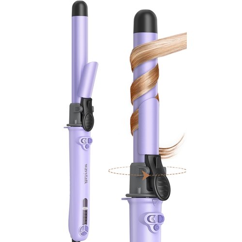 Wavytalk Rotating Curling Iron, 1 Inch Automatic Curling Iron Get Effortless Waves, Rotating Curling Iron up to 430℉ with Home Button, Purple