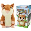 YOEGO Talking Hamster Repeats What You Say Interactive Stuffed Plush Animal Talking Toy,Perfect Toy Gifts for Boys Girls Age 3+ (Brown)