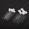 Rumtock 12pcs Pottery White Flower Hair Piece for Women Girls Wedding Bridal Hair Piece Hair Styling Jewelry for Women Girls Handmade Jewelry Set (Silver)