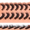 JIMIRE Mink Lashes Fluffy Cat Eye False Eyelashes D Curl Russian Strip Lashes Natural Look Soft Fake Lashes Volume Eyelash Extensions 7 Pairs Pack
