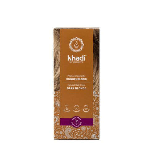 khadi Ayurvedic Natural Hair Color, 100% herbal, vegan, PPD & chemical free, certified natural cosmetics for healthy hair (DARK BLONDE, 1 Pack (1 x 3.5oz))