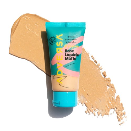 ADVERSA - Vegan Matte Liquid Foundation - Face Makeup, Full Coverage Foundation Makeup, Beauty & Personal Care - Cruelty Free, Gluten Free - 0.88 Fl oz/25g, Color 250