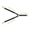 Slowton Double Dog Car Seatbelt, Dual Pet Vehicle Safety Seat Belt Adjustable Double Dog Coupler Lead Splitter Elastic Bungee Reflective Stripe Two Pets Car Trip Travel