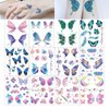 12 Sheets Glitter Temporary Tattoos - 4.1 x 4.7 In Colorful High-End Festival Makeup Stickers for Face Eye Makeup Birthday Party Favors Gifts