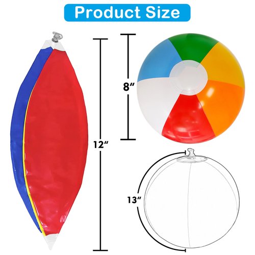 Lamnhin 12'' Beach Ball for Kids - 14 Pack Beach Balls Bulk Inflatable Pool Beach Balls Bulk Hawaiian Tropical Theme Party Decorations Favors Supplies