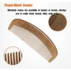 AKOAK 1 Pack Peach Comb, Wooden Fine Tooth Comb, Anti-static Hand Carved Pattern Pocket Size Travel Beard Comb, Hair Massage Tool Care Accessories, Suitable for Women, Men, Children