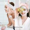 YISSION 6Pcs Face Wash Headbands and Wristbands Set Bunny Ears Headbands Spa Headband Makeup Headband Skincare Headbands with Wristbands for Women Girls Washing Face(Pink White)