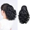 SYXLCYGG Black Ponytail Hair Clip Claw Pony Tails Extension Wavy 10" 3.5 OZ Synthetic Like Real Fake Hair piece Women Yaki Easy To Use Fluffy¬ Tangled