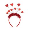Soochat Valentine's Day Heart Headband Red Glitter Love-shaped Head Boppers for Valentines Day Wedding Birthday Party Supplies