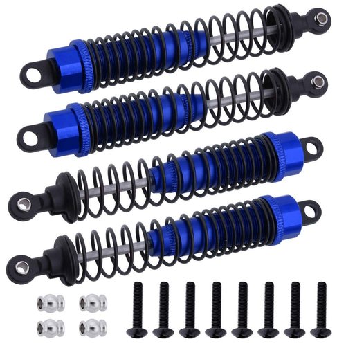 HobbyPark 1/10 RC Truck Shocks 108mm Front Rear Shock Absorber Assembled Dampers for Scale RC Car Off Road Monster (4-Pack) (Navy Blue)
