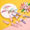 PinkSheep Unicorn Hair Clips Barrettes for Girls, 6 Pairs/12 Pack Fox Rainbow Cloud Shaped Hair Pins, Cute Hair Clips Metal Snap Barrettes Sparkly Hair Accessories For Baby Girls Teens Toddlers