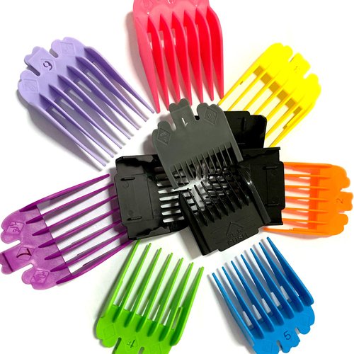 12 Pcs Colorful Professional Hair Clipper Combs Guides 1/24” to 1”,Attachment Guide Combs,Replacement Guards Set for Wahl, Fits for Most All Full Size Hair Clippers/Trimmers