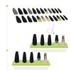 24Pcs Long Press on Nail Halloween Coffin Fake Nails Black White Stripes Cute Ghost Design Glossy False Nails for Women Girls Stick on Nails with Glue on Acrylic Nail Tips