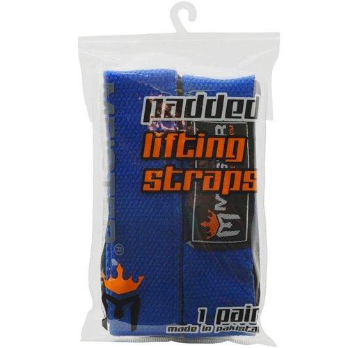 Meister Neoprene-Padded No-Slip Weight Lifting Straps for Grip (Pair) - Blue