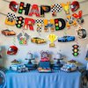 KORHONEN Race Car Party Decorations, Race Car Birthday Party Decorations Includes Happy Birthday Banner and Hanging Swirls, Race Car Themed Birthday Party Decorations for Boys Adults