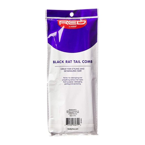 RED by KISS Professional Rat Tail Comb 12 PCS Black