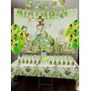 Princess Birthday Party Supplies Set,Including Tablecloth,Banner,Balloons,Cake Toppers,Cupcake Toppers,5x3ft Happy Birthday Backdrop for Princess and Frog Theme Birthday Party Decorations