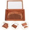 NOLITOY Wooden Folding Mirror and Comb Set, Pocket Mirror with Hair Brush Makeup Vanity Mirror for Women Grils Backpack Travel
