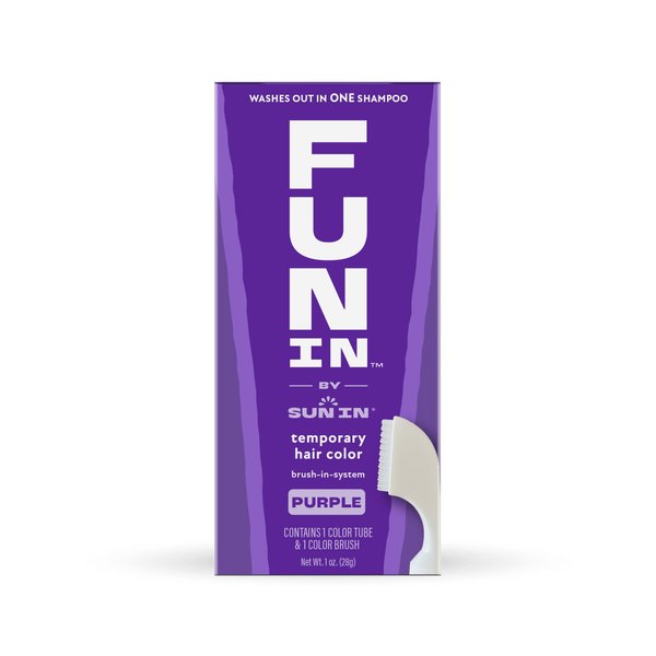 Fun In by Sun In, Temporary Hair Color Brush In System, Purple - 1 oz