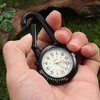 ZOVEDAIUG Clip on Carabiner Watch Backpack Clip Watches for Man Fob Belt Waterproof Quartz Pocket Watch Glow in The Dark Gift for Outdoor Sports (Black)