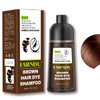 FARNDU Brown Hair Dye Shampoo for Women & Men Gray Hair Coverage and Herbal Ingredients 3 In 1 Hair Color Shampoo