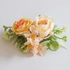 Fangsen Elegant Silvery Rose Peony Hydrangea Daisy Handmade Flower Headpiece Perfect for Wedding Hair Accessories Floral Hair Accessories Hair Comb and Bridal Accessories (Orange)