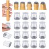16pcs Chair Leg Floor Protectors,Bar stools Leg Protectors Caps,Dining Room Table Chair Leg Protectors for Hardwood Floors,Chair Leg Covers Silicone Felt Furniture Pads (Small fit: 0.9'' - 1.29'')