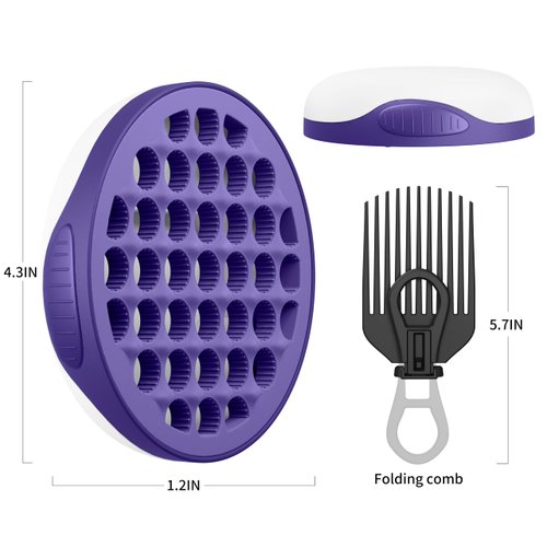FIABC Silicone Curl Brush,Africa Comb,Magic Curly Hair Brush Twist Hair,Afro Pick,Men Women Boys Girls Wave Curler Tool,1 Set (Purple)…