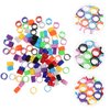 FRCOLOR 300 Pcs Stacking para Canarios 3mm Parrot Toys Bird Foot Rings Toys for Birds para periquitos australianos 4mm Cockatiel Leg Band 6mm Bird Toy Number Copper Bird