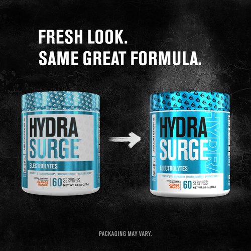 HYDRASURGE Electrolyte Powder - Hydration Supplement with Key Minerals, Himalayan Sea Salt, Coconut Water, More - Keto Friendly, Sugar Free & Naturally Sweetened - 60 Servings, Refreshing Lemonade