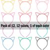 COCIDE 12Pcs Cat Ears Headbands Plastic Taylor Party Decorations Kitty Headbands for Girls Gabby Party Favors Birthday Supplies for Women Halloween Hair Accessories Hair Hoops Costume