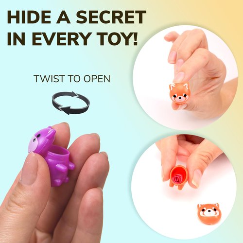 Bulk Toys - Acorn-Shaped Animal Figurines for Kids - 25 Pcs Small Figurines for Party Favors Easter Egg Fillers Goodie Bag Supplies Pinata Stuffers - Bulk Gifts for Kids - Vending Machine Toys