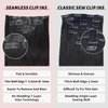 FBLhair 14 inch Seamless Clip in Hair Extensions Human Hair 110g 7pcs Invisible Clip in Hair Extensions Black Women PU Weft Real Human Hair Extensions Clip ins Hair Pieces 1B Natural Black Straight
